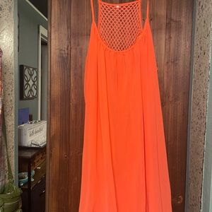 Vibrant Orange Sleeveless Dress